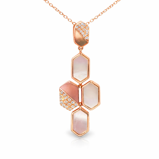 1.57CT Diamond Pendant 14k Rose Gold