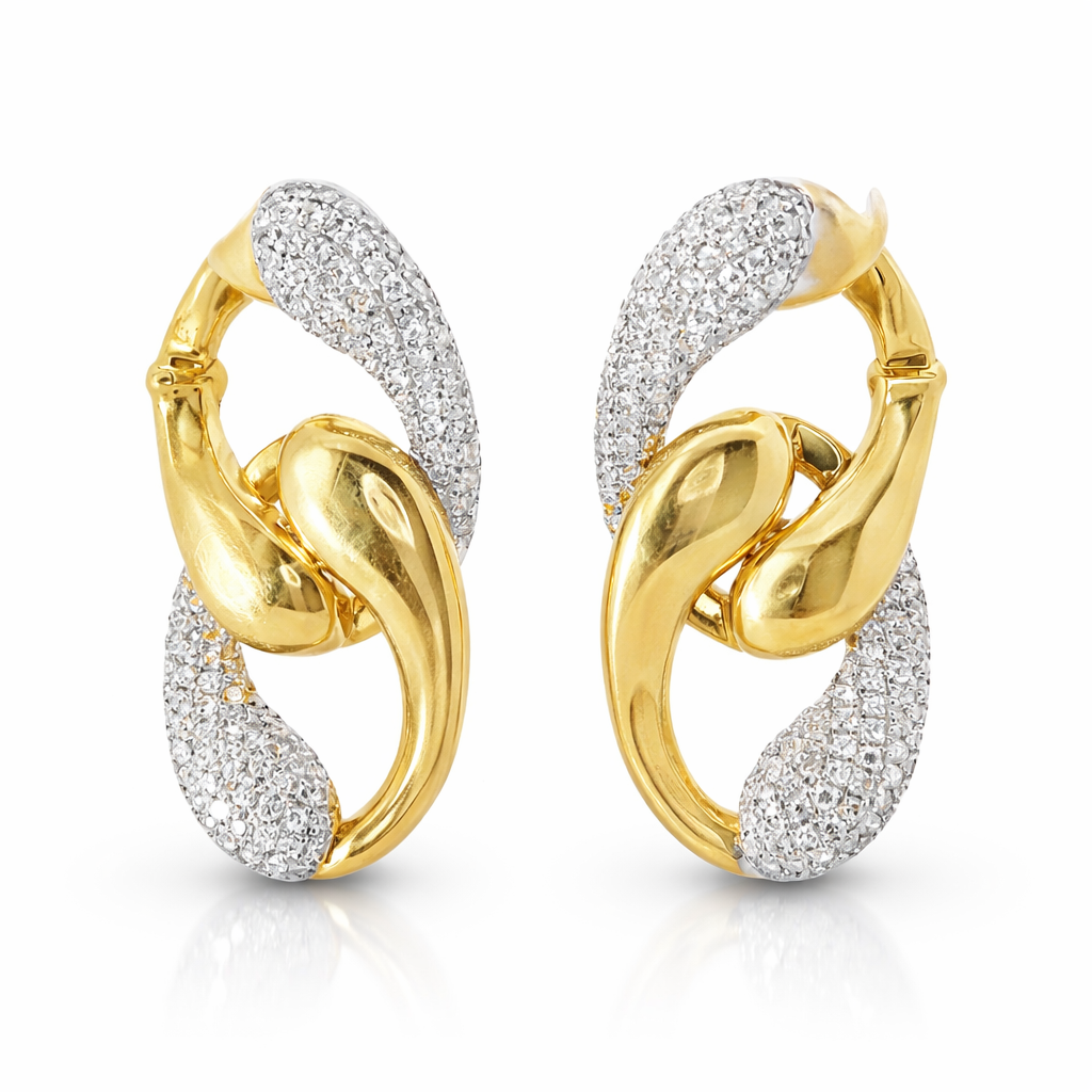 0.69CT Diamond Earring 14k Yellow Gold