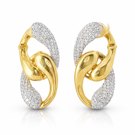 0.69CT Diamond Earring 14k Yellow Gold