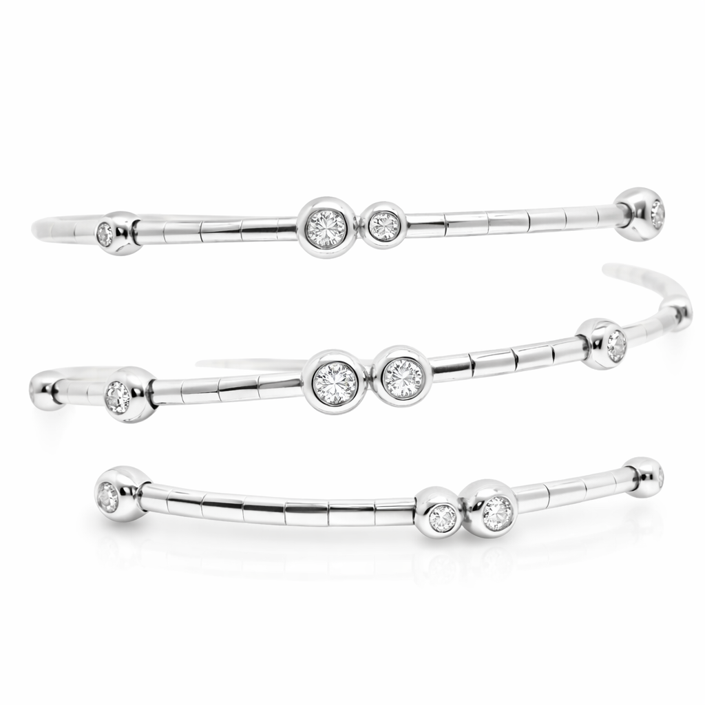 0.64CT Diamond Bangle 18k White Gold