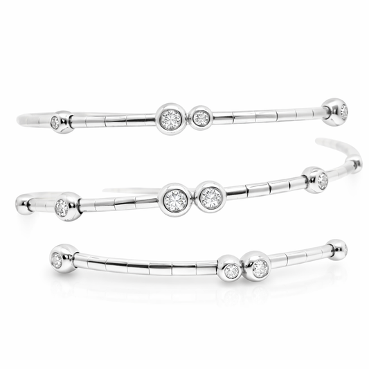 0.64CT Diamond Bangle 18k White Gold