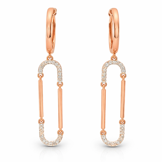 0.16CT Diamond 14k Rose Gold Earring