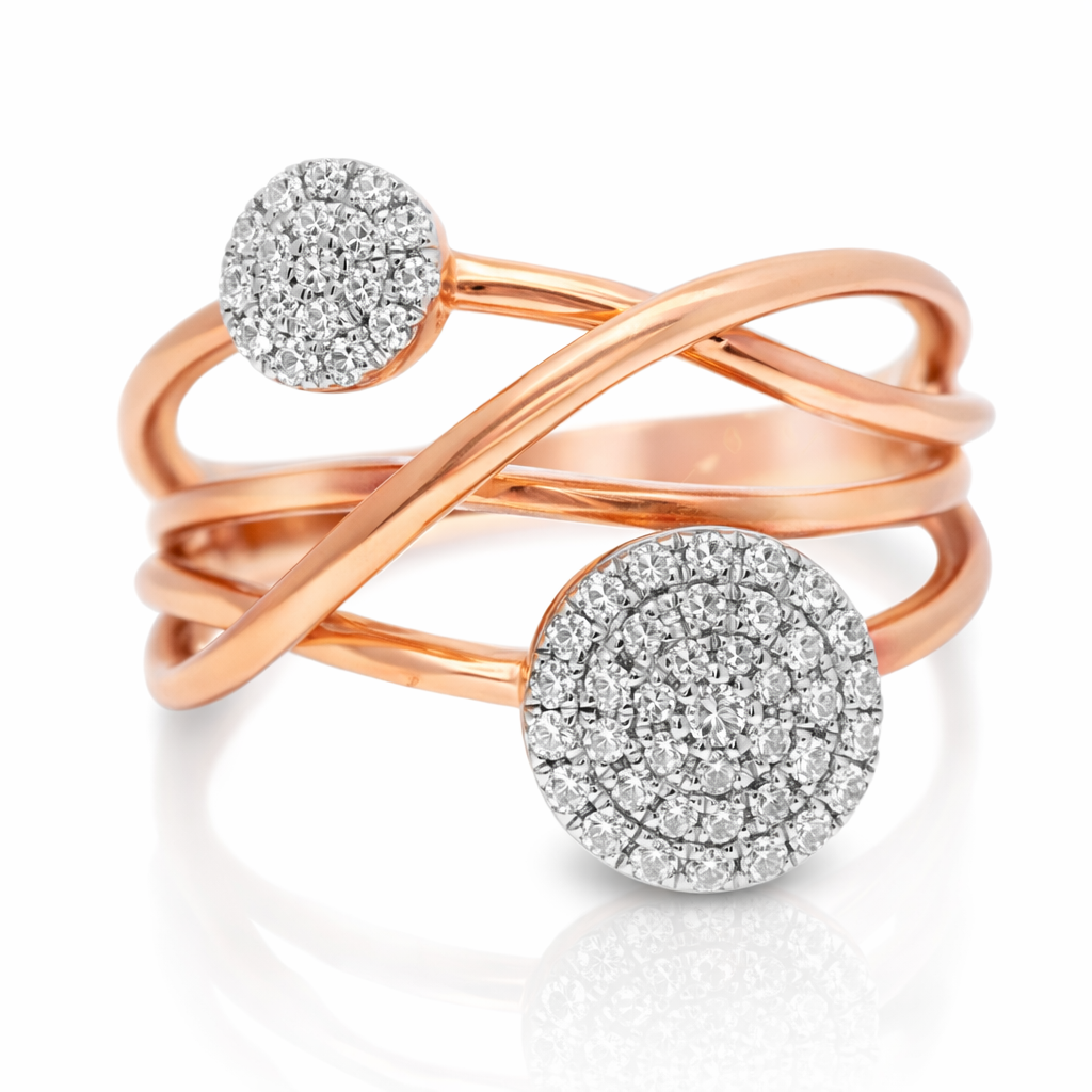 0.19CT Diamond Ring 14k Rose Gold