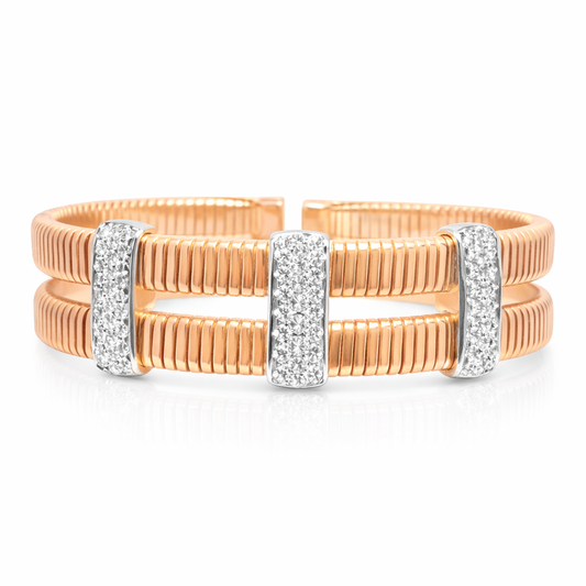 1.14CT Diamond Bangle 14k Rose Gold