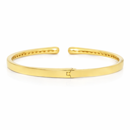 0.35CT Diamond Bangle with Red Enamel 18k Yellow Gold