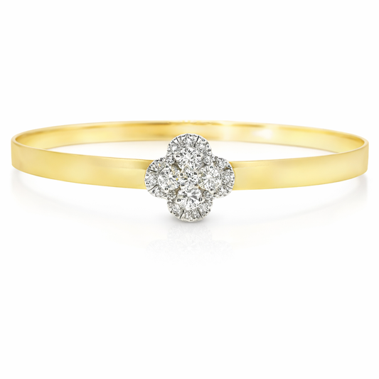 0.60CT Diamond Bangle 18k Yellow Gold