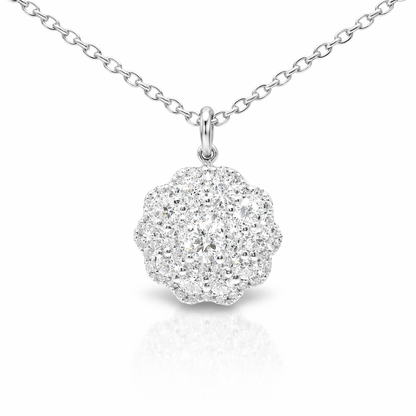 0.82CT Diamond Pendant 14k White Gold