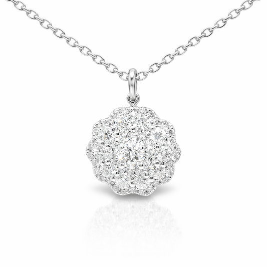 0.82CT Diamond Pendant 14k White Gold