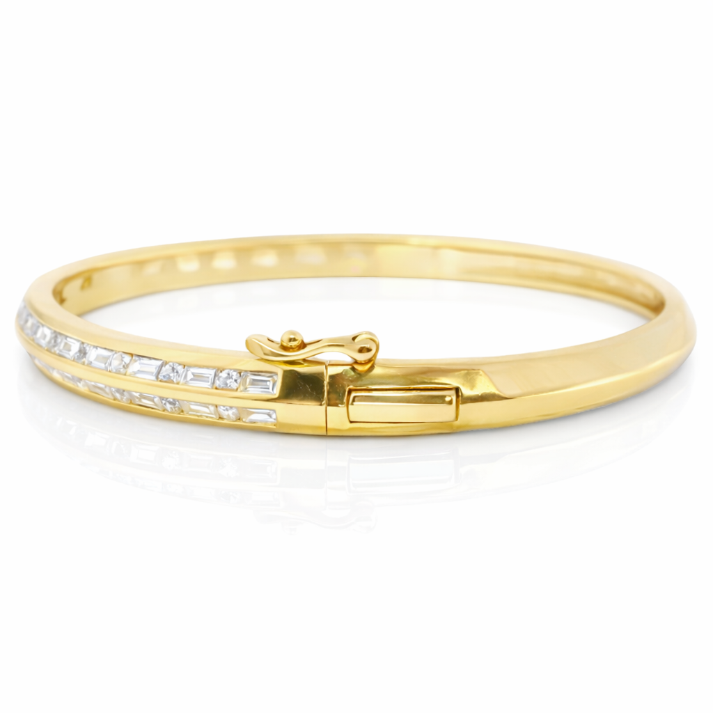1.90Ct Diamond Bangle 14k Yellow Gold