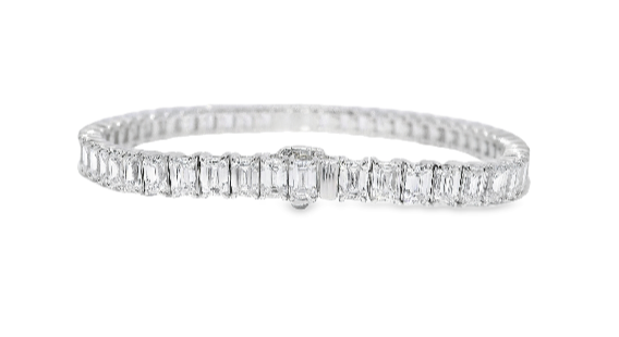 14.315CT Lab Diamond Tennis Bracelet 14k White Gold