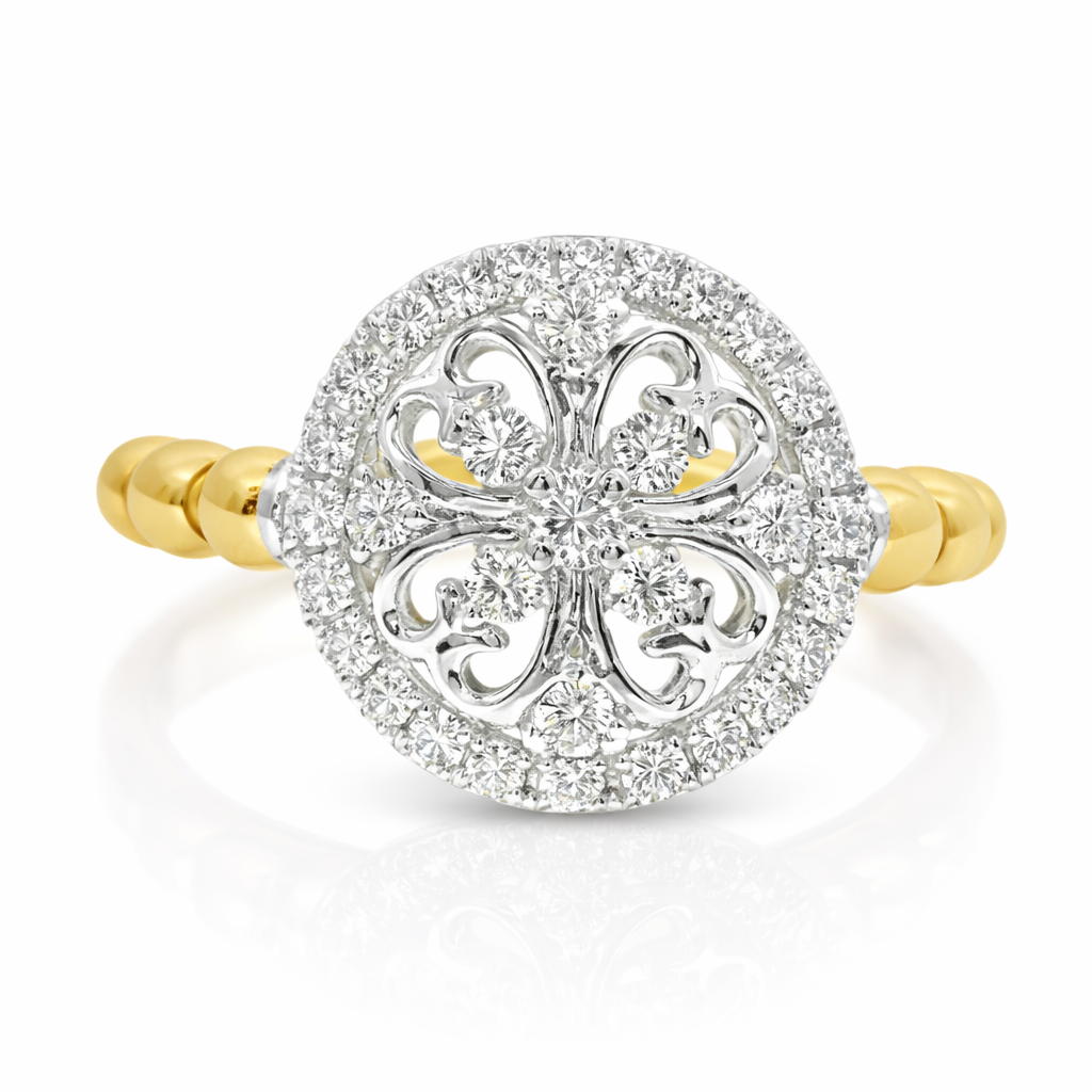 0.66CT Diamond Ring 18k Yellow Gold