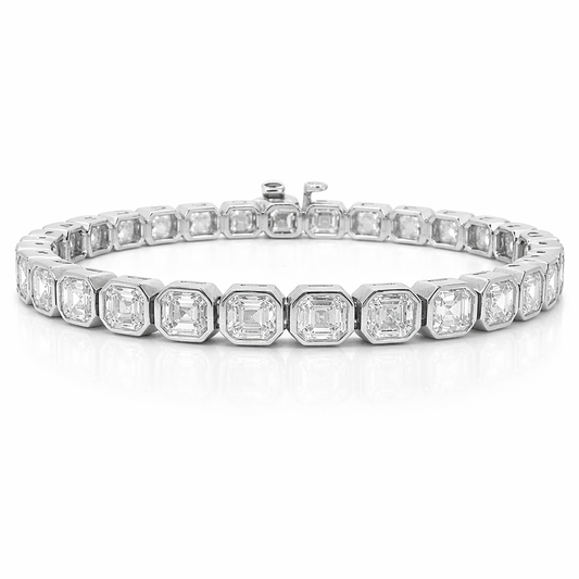 13.93CT Lab diamond Bracelet 14k white Gold