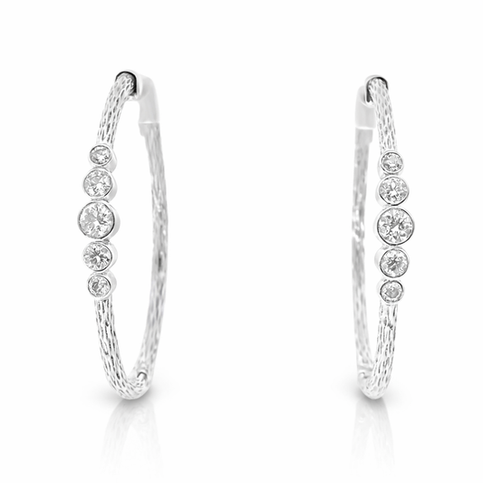 0.68CT Diamond 14k White Gold Earring