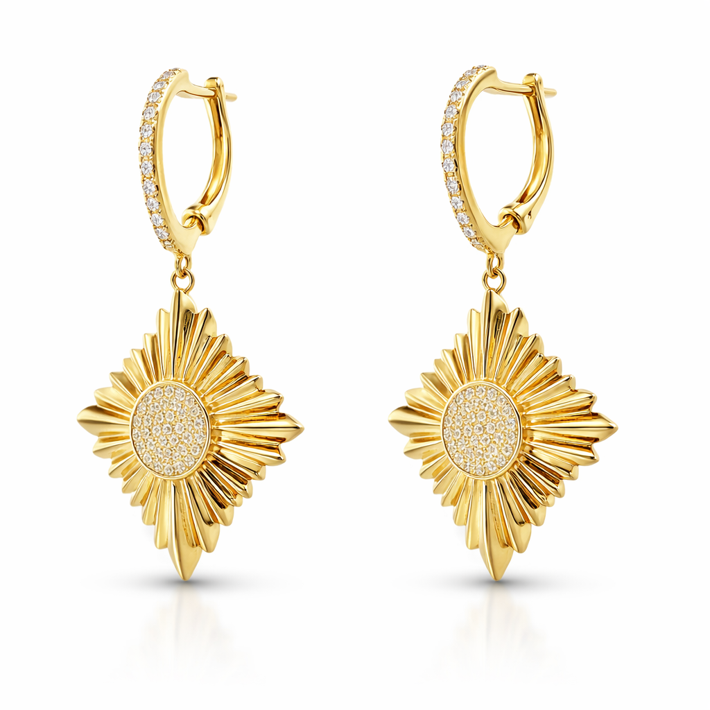 0.27CT Diamond 14k Yellow Gold Earring