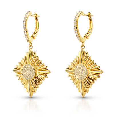 0.27CT Diamond 14k Yellow Gold Earring