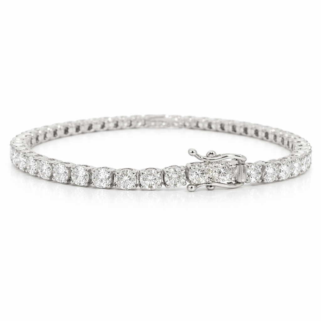 6.41CT Lab Diamond Bracelet 14k White Gold