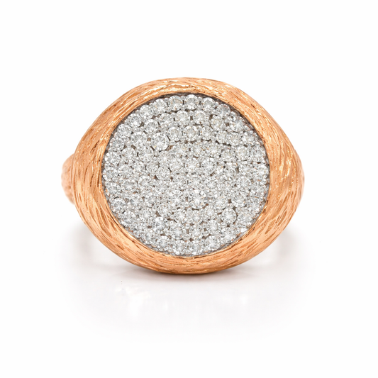 1.04CT Diamond Bark Ring 14K Rose Gold