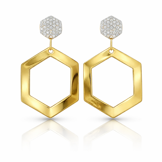 0.21CT Diamond 14k Yellow Gold Earring