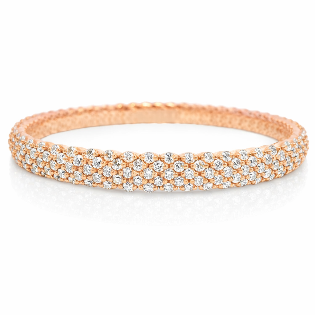 6.81Ct Diamond Bangle 18k Rose Gold
