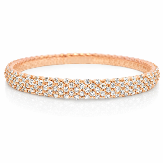 6.81Ct Diamond Bangle 18k Rose Gold