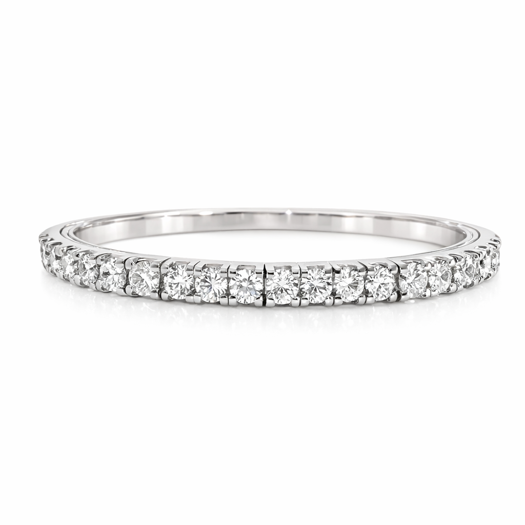 5.44CT Diamond Stretch Bangle 18k White Gold