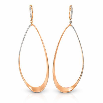 1.27CT Diamond Earring 14k Rose Gold