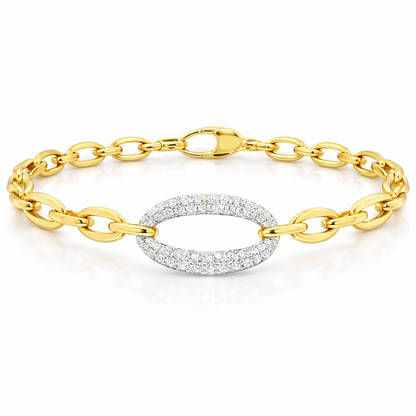 0.62CT Diamond Bracelet 18k Yellow Gold