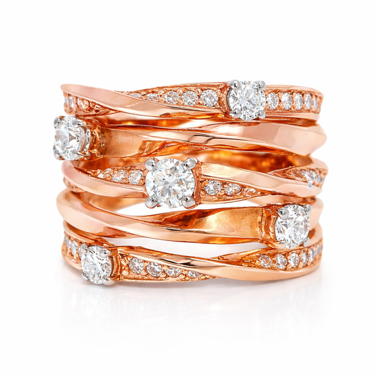 0.97CT Diamond Ring 14K Rose Gold