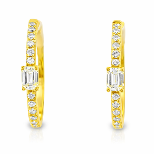 0.84CT Diamond  18k Yellow Gold Earring