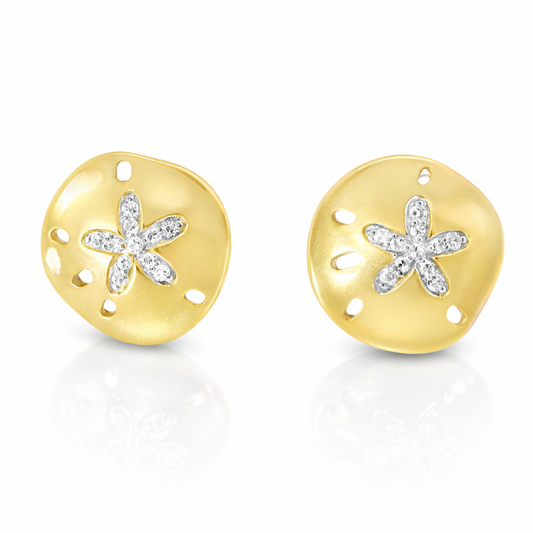 0.12CT Diamond 14k Yellow Gold Earring