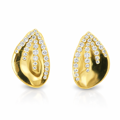 0.40CT Diamond  14k Yellow Gold Earring