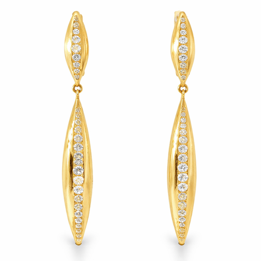 0.53CT Diamond 14k Yellow Gold Earring