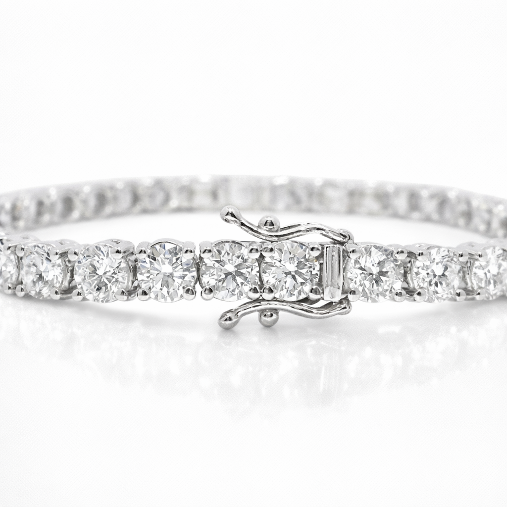 11.45CT Radiant Lab Diamond Bracelet 14k White Gold