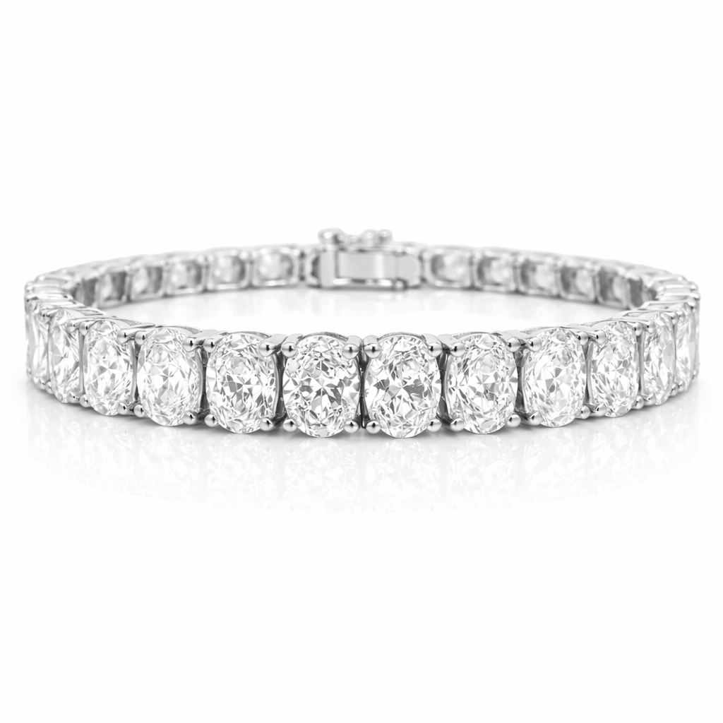 24.60CT Lab Diamond Bracelet 14k White Gold
