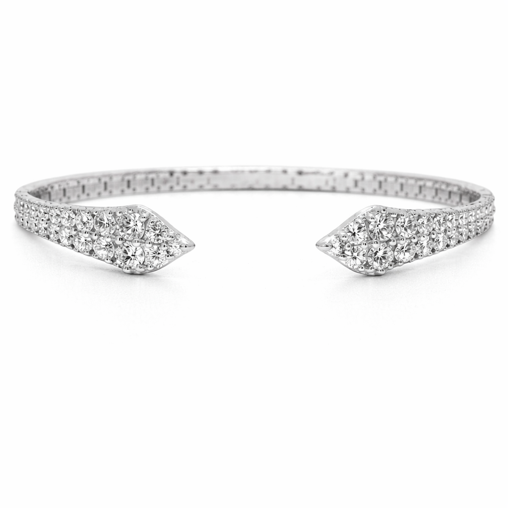 2.62CT Diamond Bangle 18k White Gold