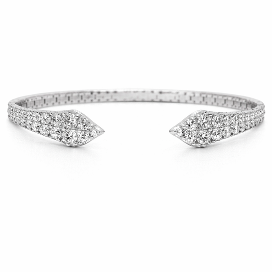 2.62CT Diamond Bangle 18k White Gold