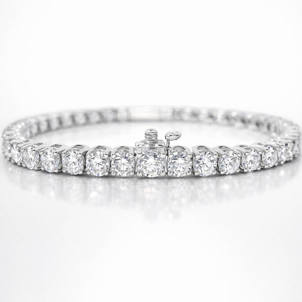 6.05CT Lab Diamond Tennis Bracelet 14k White Gold