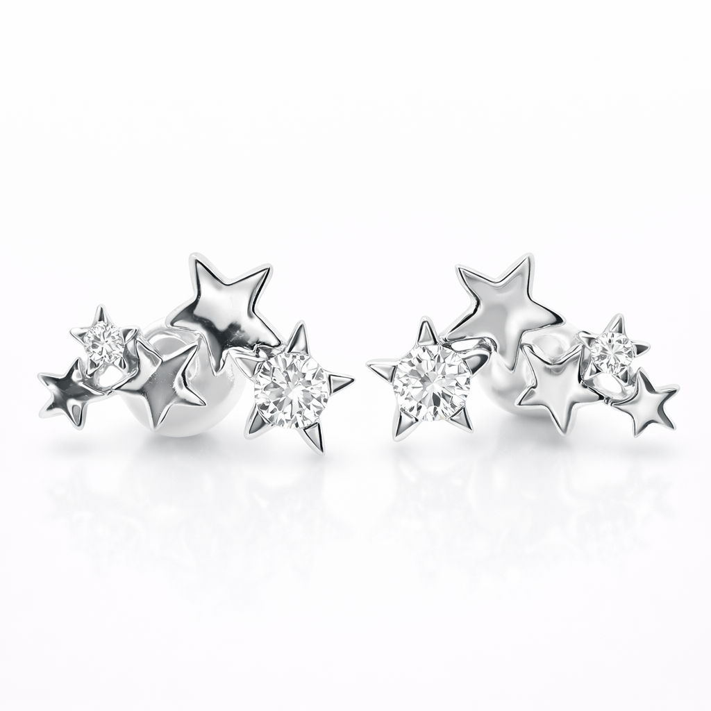 0.21CT Diamond 14k White Gold Earring