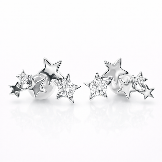 0.21CT Diamond 14k White Gold Earring