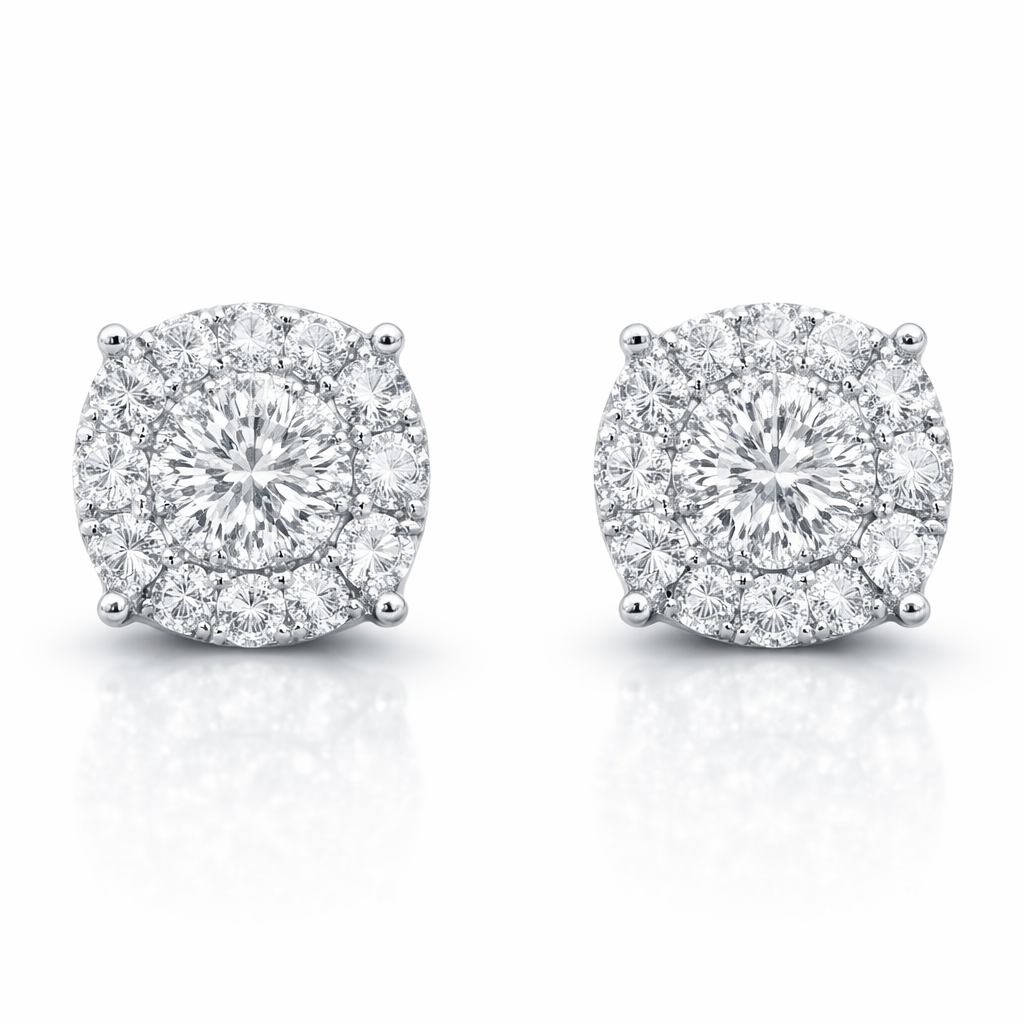 0.40CT Diamond Earring 14k White Gold