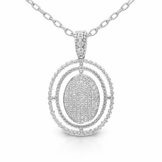 1.06CT Diamond Pendant 14k White Gold