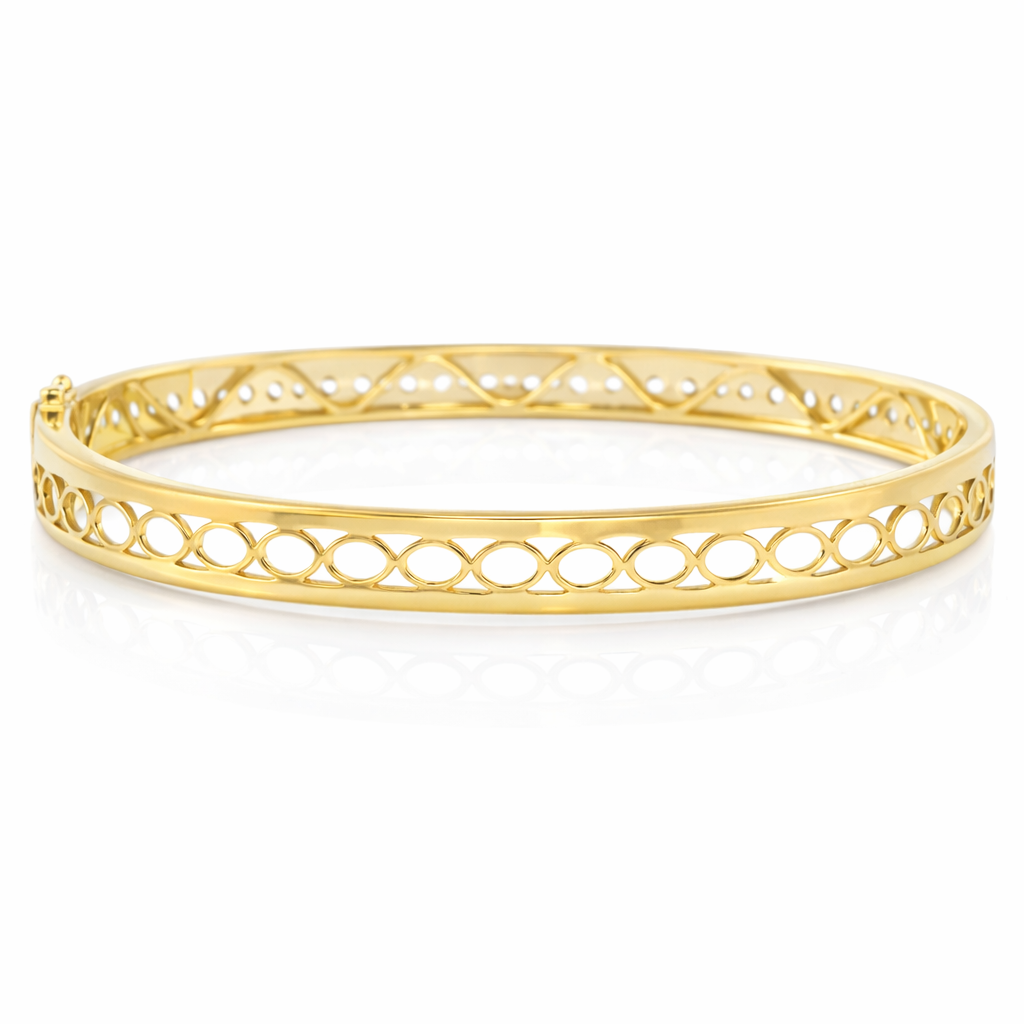 1.90CT Diamond Bangle 14k Yellow Gold