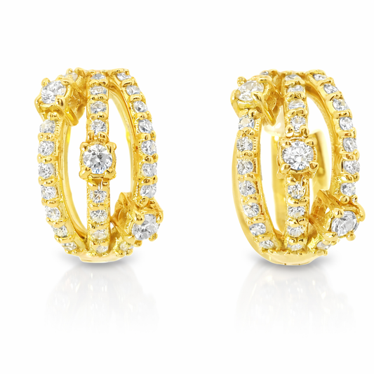 0.40CT Diamond  14k  Gold Earring