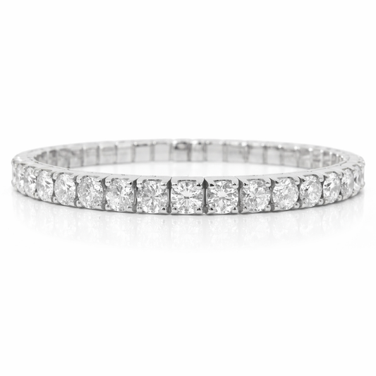 12.04CT Lab Diamond Stretch Bracelet 14k White Gold