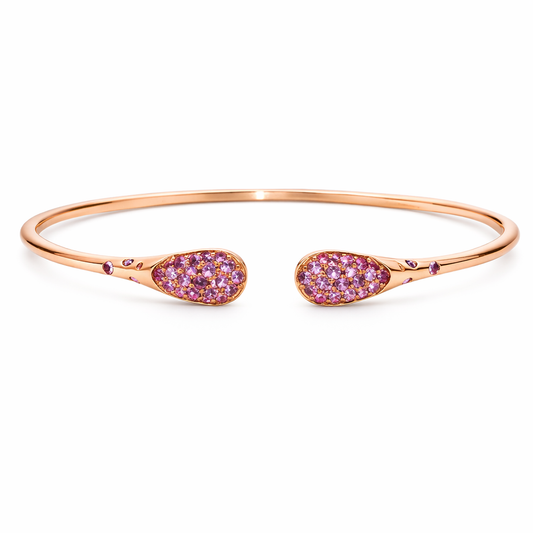 0.53CT Pink Sapphire Bangle 18k Rose Gold