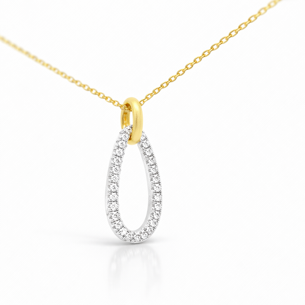 0.20CT Diamond Pendant 14k Yellow Gold