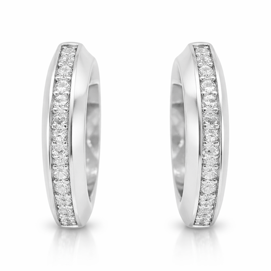 0.26CT Diamond  18k White Gold Earring