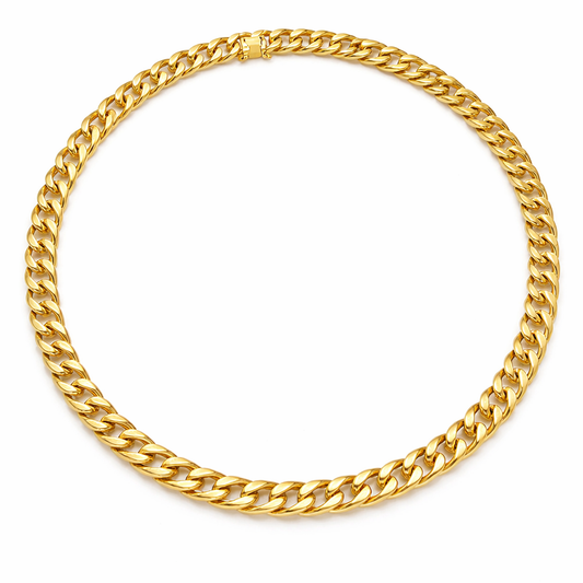 Plain Chain Link 18k Gold Necklace