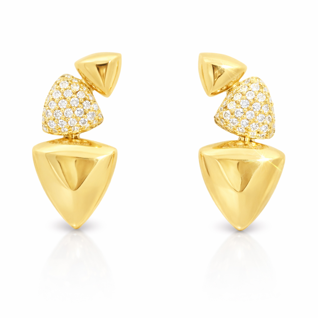 0.99CT Diamond Earrings 14k Yellow Gold