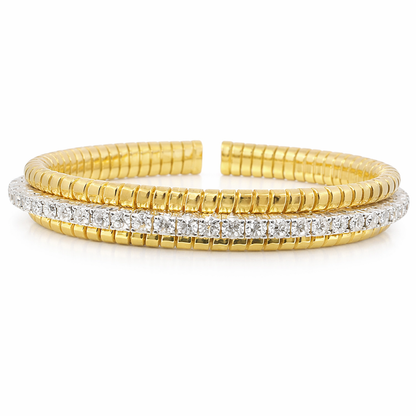 3.79CT Diamond Bangle 14K Yellow Gold